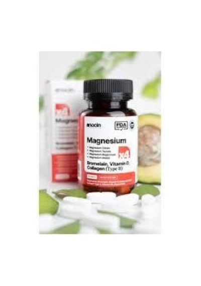 Anocin Magnezyum X4 Complex Citratetaurate Bisglycinate Malate Bromelain Hyaluronik Asit D+ B12 + B6 30 Tablet