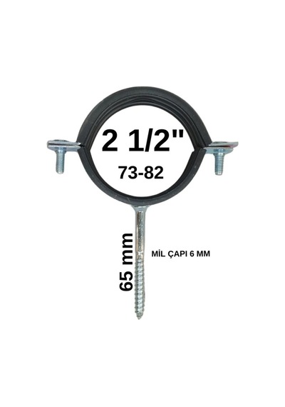 Kısa Trifonlu Doğalgaz Kelepçe 2 1/2" - 50 Adet Standart