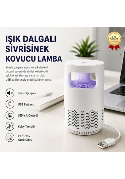 Işık Dalgalı Sivrisinek Kovucu Lamba Sessiz Çalışan Led Işıklı Sinek Yakalama Cihazı-1679