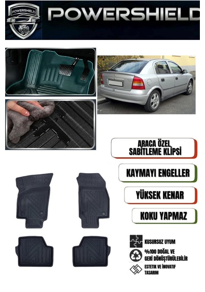 Powershıeld Opel Astra G Kasa Hatchback 1998-2004 Uyumlu Araca Özel Premium 5d Havuzlu Oto Paspas Takımı