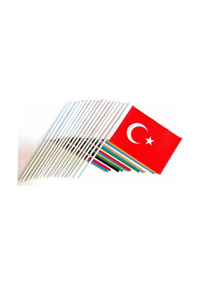 Eski Türk Devlet Bayrakları Sopalı 30X45CM