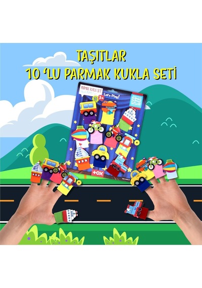 Tox Taşıtlar 10 Parça Parmak Kukla Eğitici Oyuncak T181