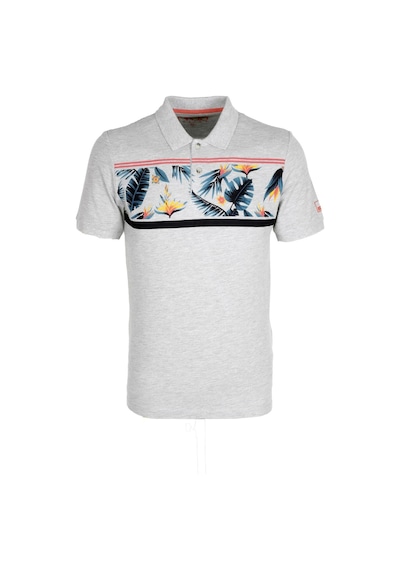 Erkek Grimelanj Slim Fit Polo Yaka Baskılı Tshirt 1179-grimelanj Gri