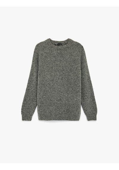 Koton Regular Fit Uzun Kollu Bisiklet Yaka Triko Kazak Antrasit 6wam70077ht Antrasit