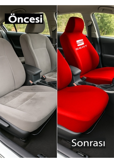 Aracınız İçin Özel Olarak Tasarlanan Seat Toledo İle Uyumlu Oto Koltuk Kılıfı İle Sürüş Kırmızı Kırmızı