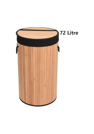 Plastik Bambu Halatlı Kirli Çamaşır Sepeti 65 L-beyaz Çok Renkli
