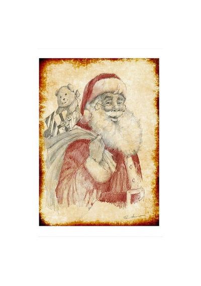 Bedeko Noel Baba Tasarım Mdf Tablo 35 Cm X 50 Cm