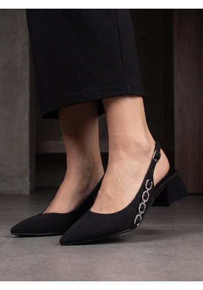 Nesil Shoes Peri 3668 Siyah Saten Kadın Sandalet