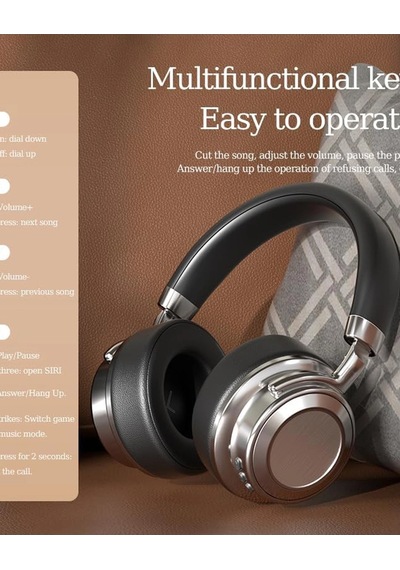 Metal Kulak Üstü Kablosuz Bluetooth Kulaklık Hybrid Anc Type-c Hızlı Şarj Bluetooth 6.0