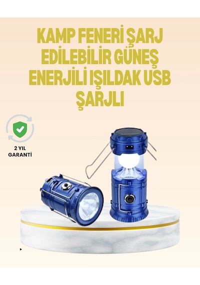 Katlanabilir Usb Çıkışlı Kamp Feneri Şarj Edilebilir, Dayanıklı Ve Çok Fonksiyonlu