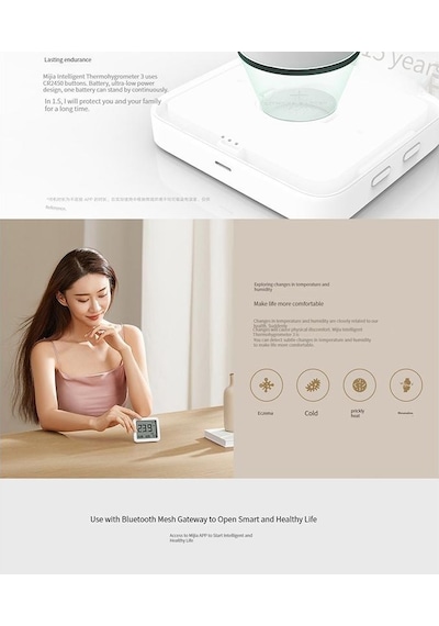 Xıaomı Mijia Bluetooth Termometre 3 Akıllı Elektrikli Dijital Higrometre Sıcaklık Ve Nem