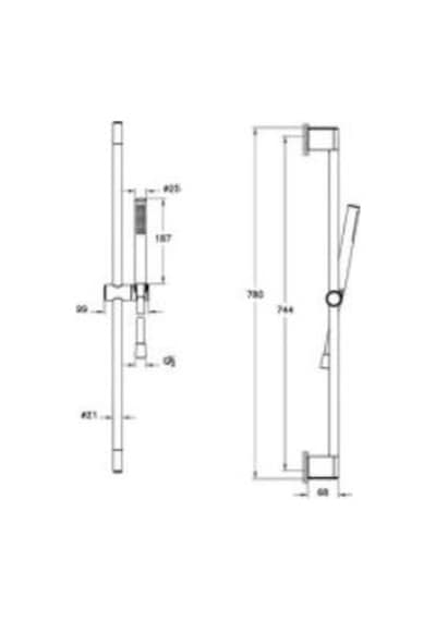 VitrA Prime Round A4592974 Stıck 1f Sürgülü El Duşu Takımı, Soft Altın Diğer