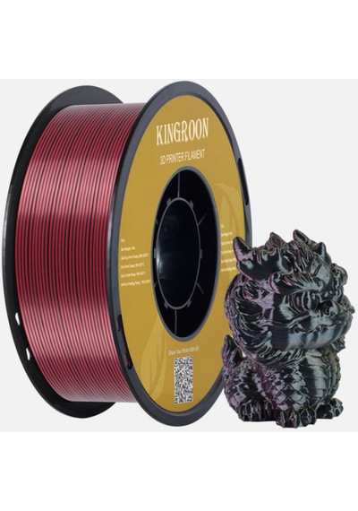 Üç Renkli Silk Pla Filament Altın-fuşya-siyah Canlı Parlak Renk Geçişi 1.75mm 1kg