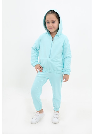 Toontoy Kids Toontoy Kız Çocuk 2'li Takım Kapüşonlu Fermuarlı Sweatshirt & Beli Paçası Lastikli Jogger Eşofman Altı - 2 İplik Su Yeşili Toontoy Kids Toontoy Kız Çocuk 2'li Takım Kapüşonlu Fermuarlı Sweatshirt & Beli Paçası Lastikli Jogger Eşofman Altı - 2 İplik Su Yeşili