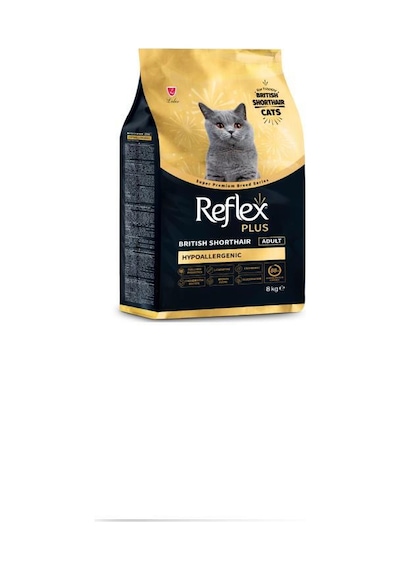 Reflex Plus British Shorthair Tavuklu Yetişkin Kedi Maması 8 KG