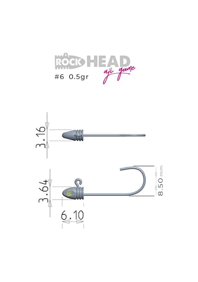 Fujin Rock-head 6no Aji Game Jighead 2.5 GR