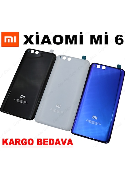Xiaomi Mi 6 Arka Kapak Batarya Pil Kapağı Cam + B7000 15Ml +Tamir