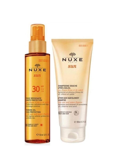 Nuxe Sun SPF 30 Huile Bronzante Yüz ve Vücut Yağı 150 ML + Nuxe Sun Saç ve Vücut Şampuanı 200 ML
