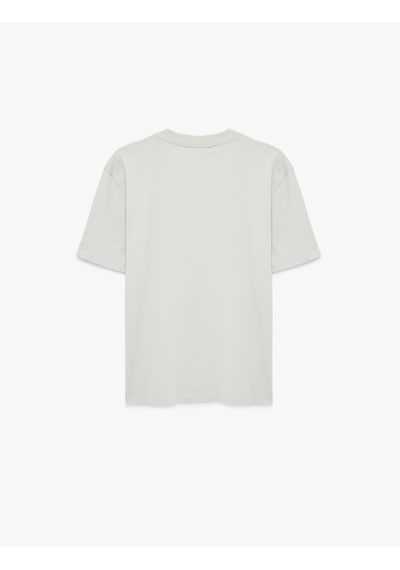 Koton Regular Fit Kısa Kollu Pamuklu Bisiklet Yaka Baskılı Tişört Gri 6sam10002mk Gri