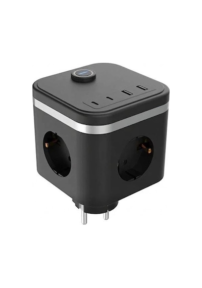 Termal Akım Korumalı Isıya Dayanıklı 3 Lü Duvar Tipi Priz 2x Usb 2x Typce 3680 W 11318708