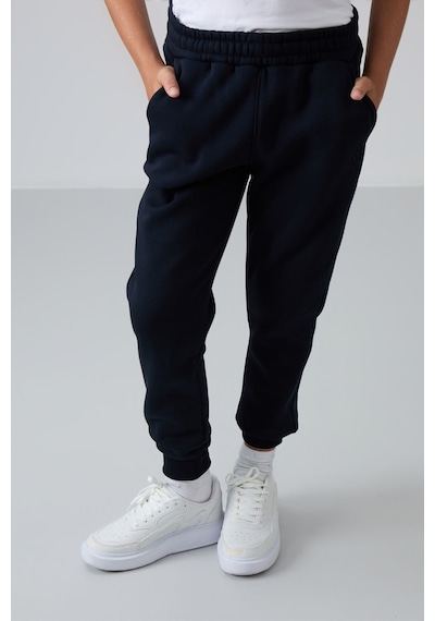 Tommylife Tommy Life Lacivert Pamuklu Kalın İçi Tüylü Yumuşak Dokulu Standart Fit Nakışlı Erkek Çocuk Eşofman Alt - 1122 Lacivert