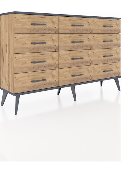 Arges Konsol 12 Çekmeceli 132x30x83 Çam-antrasit/çam Antrasit/çam Arges Konsol 12 Çekmeceli 132x30x83 Çam-antrasit/çam Antrasit/çam