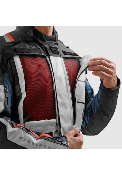 Rebelhorn Cubby V Kışlık Motosiklet Montu Gri - Kırmızı - Mavi 75066