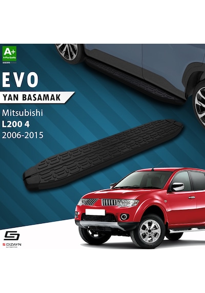 S-dizayn Mitsubishi L200 4 Evo Siyah Yan Basamak 193 Cm 2006-2011