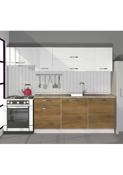 Decoraktiv Ekol 240 Mdf Hazır Mutfak Dolabı - Tezgah Dahil - Pera Beyaz Beyaz - Meşe Decoraktiv Ekol 240 Mdf Hazır Mutfak Dolabı - Tezgah Dahil - Pera Beyaz Beyaz - Meşe