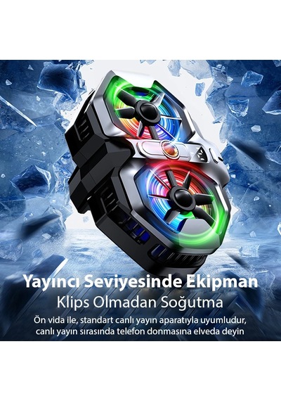 Memo Dl21 Yarı İletken Arka Klipsli Çift Fanlı Soğutma Radyatörü Pubg Oyun Soğutucu Apple Uyumlu iOs Android- 5775