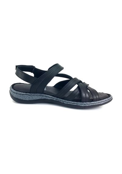 Mammamia D25ys-2530 Kadın Hakiki Deri Comfort Sandalet Siyah Siyah