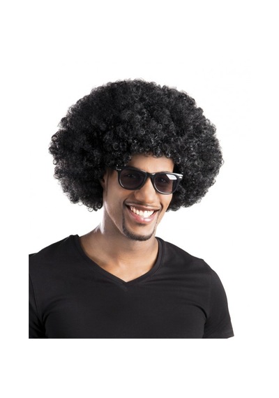 Siyah Renk Kıvırcık Afro Bonus Peruk Parti Peruğu 2 "