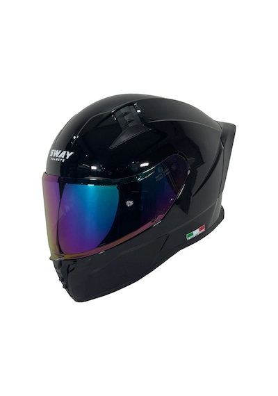 Kask Sway Sw 869 Parlak Black Siyah Camlı Parlak Siyah