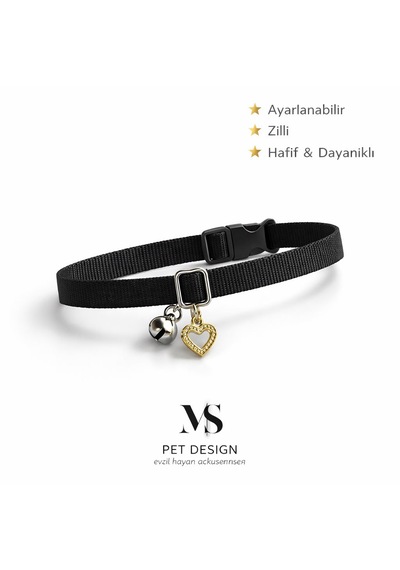 Zilli Kedi Tasması/charm Detaylı Siyah