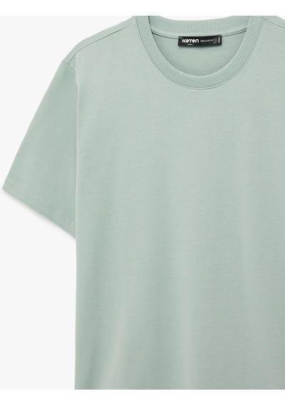 Koton Pamuklu Regular Fit Kısa Kollu Basic Bisiklet Yaka Tişört Mavi 6sam10241mk Mavi