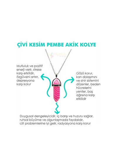 Mystic Energy Doğal Taş Pembe Akik Ister Kolye Ister Anahtarlık Bronz
