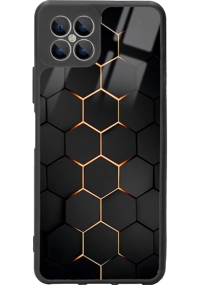 Omix X600 Yellow Carbon Tasarımlı Glossy Telefon Kılıfı Siyah