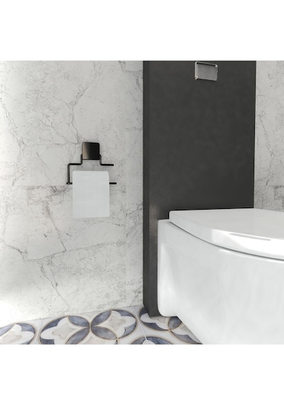 Decorev Dc-5056 Dekoratif Siyah Tuvalet Kağıtlık Kapaksız Modern