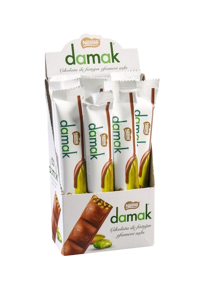 Damak Stick Çikolata 12x18g Antep Fıstıklı Sütlü Çikolata 2'li Ekonomik Paket - 2 Adet Tarı