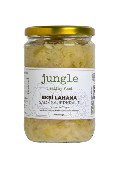 2 Adet Jungle Ekşi Lahana Sade Sauerkraut Turşu 580 G