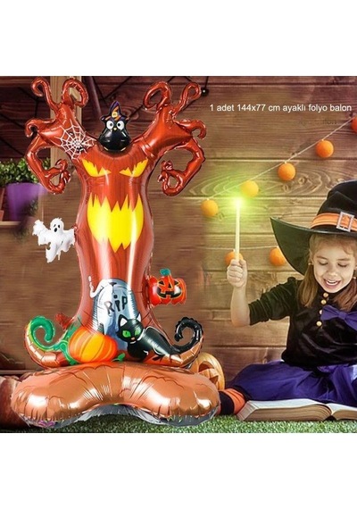 Folyo Balon Halloween Ayaklı Hayalet Ağacı 144 77 Diğer