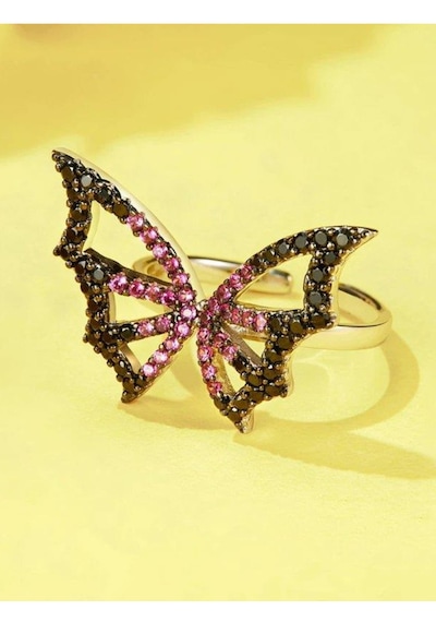 Brezza Lusso Jewelry Gümüş Kelebek Model Bayan Gümüş Yüzük Ayarlanabililir
