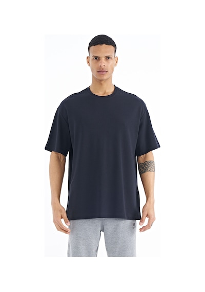 Tommylife Tommy Life Lacivert Kol Arma Detaylı Basic Oversize Erkek T-shirt - 88193 Lacivert