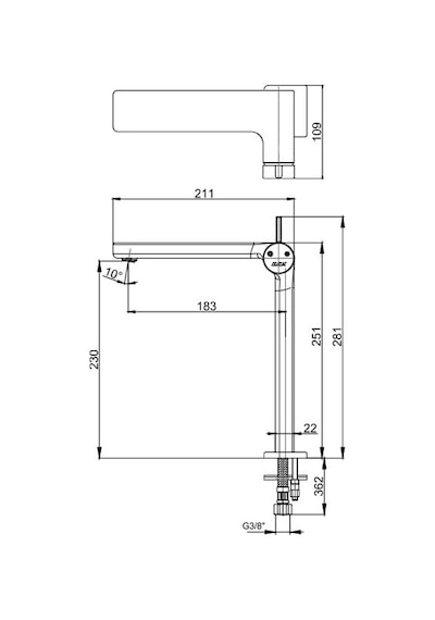 Eca Purity Yüksek Tip Lavabo Bataryası Pirinç Krom 102188046H