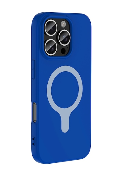 Maks Technology iPhone Uyumlu 16 Pro Max Kılıf M-safe Şarj Özellikli Mkst Aris Silikon Kapak - Saks Mavi