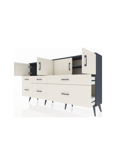 Arges Konsol 4 Raflı 6 Çekmeceli 4 Kapaklı 176x30x99 Antrasit-aytaşı Aytası - Antrasıt Arges Konsol 4 Raflı 6 Çekmeceli 4 Kapaklı 176x30x99 Antrasit-aytaşı Aytası - Antrasıt