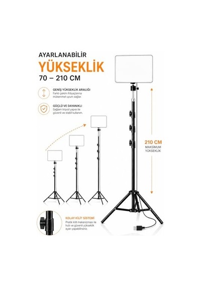 Smayling Led Video Işık Seti - Ayarlanabilir Tripod, Usb Kontrollü Sıcak/soğuk Işık, 3 Mod & 10 Parlaklık Seviy