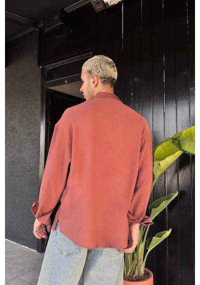 Kiremit Tensel Go Oversize Gömlek Kiremit