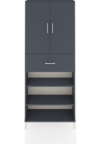 Arges Dolap 5 Raflı Tek Çekmeceli 2 Kapaklı 88x30x221 Antrasi... Antrasit