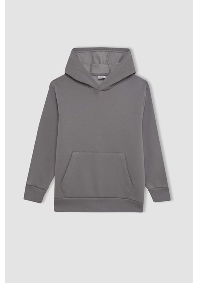DeFacto Erkek Çocuk Cepli Kapüşonlu Kalın Okul Sweatshirt C7565A824AUGR436 DeFacto Erkek Çocuk Cepli Kapüşonlu Kalın Okul Sweatshirt C7565A824AUGR436